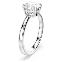 Stilla cocktail ring, Round cut, White, Rhodium plated by SWAROVSKI