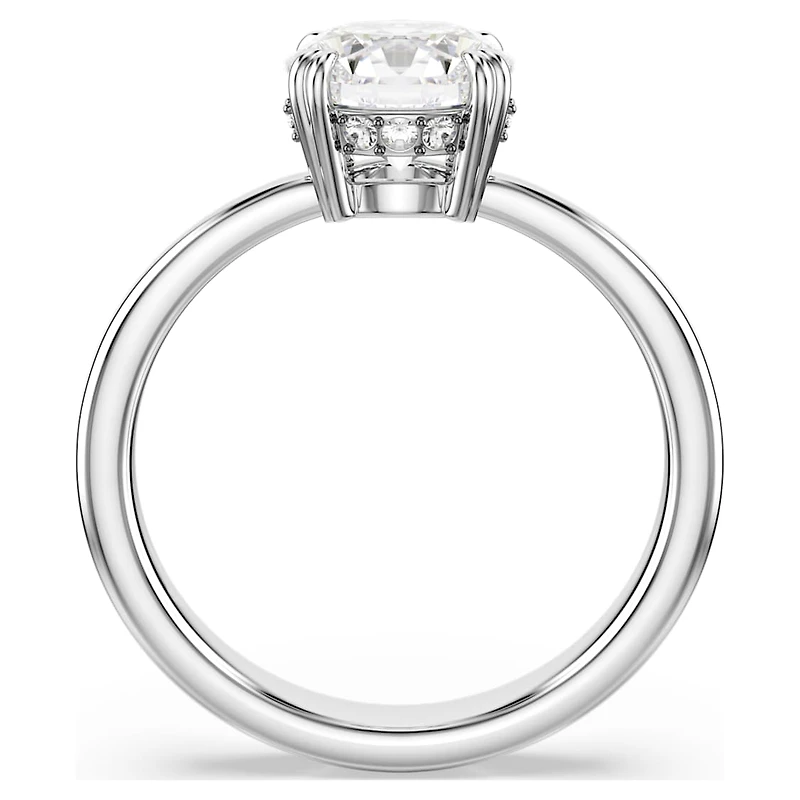 Stilla cocktail ring, Round cut, White, Rhodium plated by SWAROVSKI