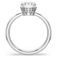 Stilla cocktail ring, Round cut, White, Rhodium plated by SWAROVSKI