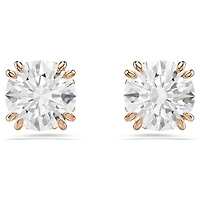 Stilla stud earrings, Round cut, White