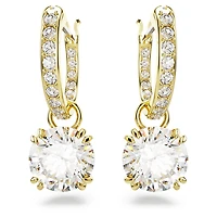 Stilla drop earrings, Round cut, White