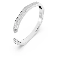 Dextera bangle, Octagon shape, White, Rhodium plated by SWAROVSKI
