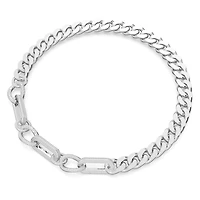 Dextera necklace, Statement, Mixed links, White, Rhodium plated by SWAROVSKI