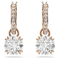 Stilla drop earrings, Round cut, White