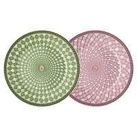Signum plate set, Porcelain, Medium, Multicolored by SWAROVSKI
