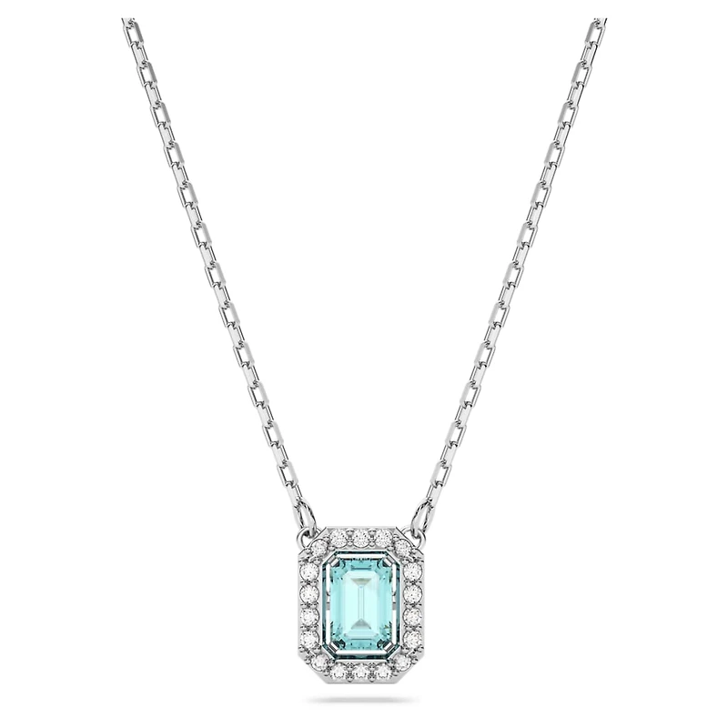 Una necklace, Octagon cut, Blue, Rhodium plated by SWAROVSKI