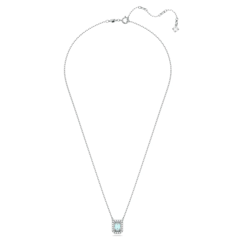 Una necklace, Octagon cut, Blue, Rhodium plated by SWAROVSKI
