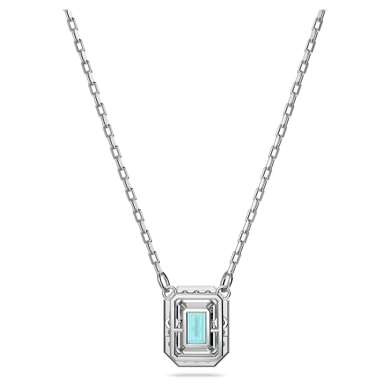 Una necklace, Octagon cut, Blue, Rhodium plated by SWAROVSKI