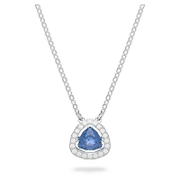 Una necklace, Trilliant cut, Blue, Rhodium plated by SWAROVSKI