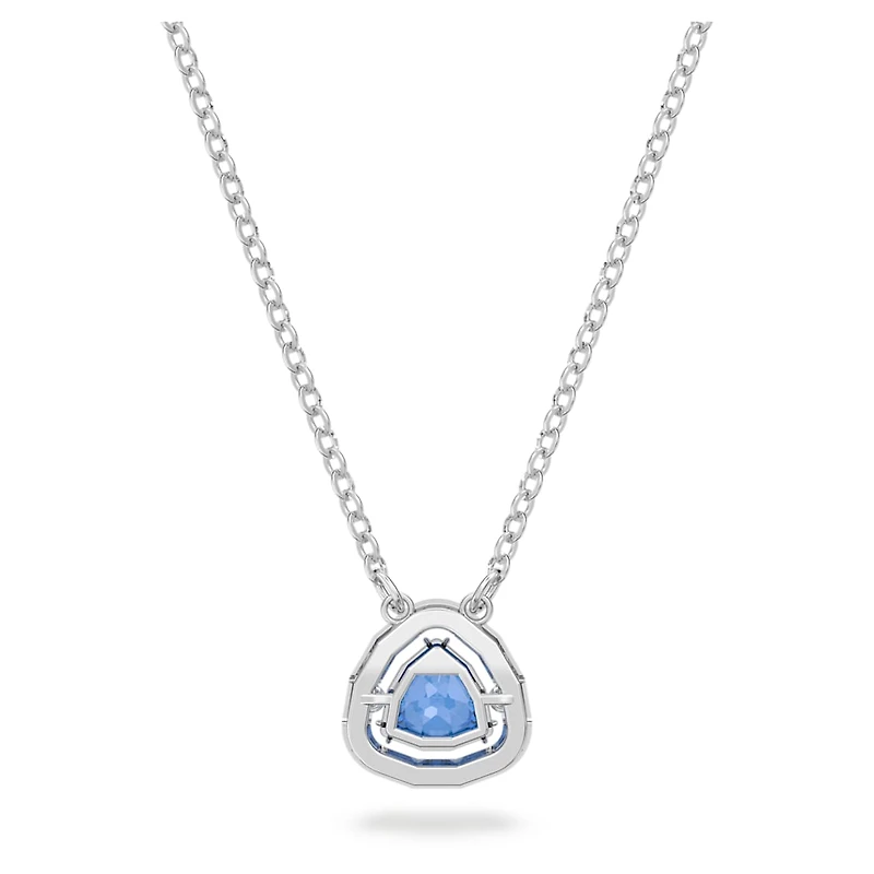 Una necklace, Trilliant cut, Blue, Rhodium plated by SWAROVSKI