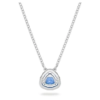 Una necklace, Trilliant cut, Blue, Rhodium plated by SWAROVSKI