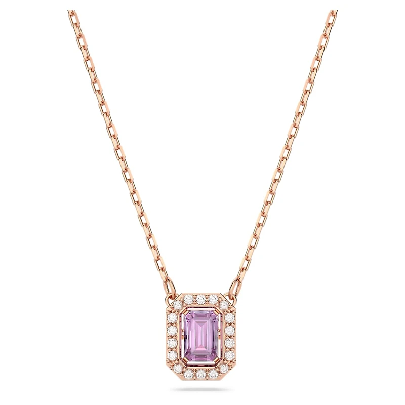 Una necklace, Octagon cut, Purple, Rose gold-tone plated by SWAROVSKI