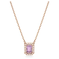 Una necklace, Octagon cut, Purple, Rose gold-tone plated by SWAROVSKI