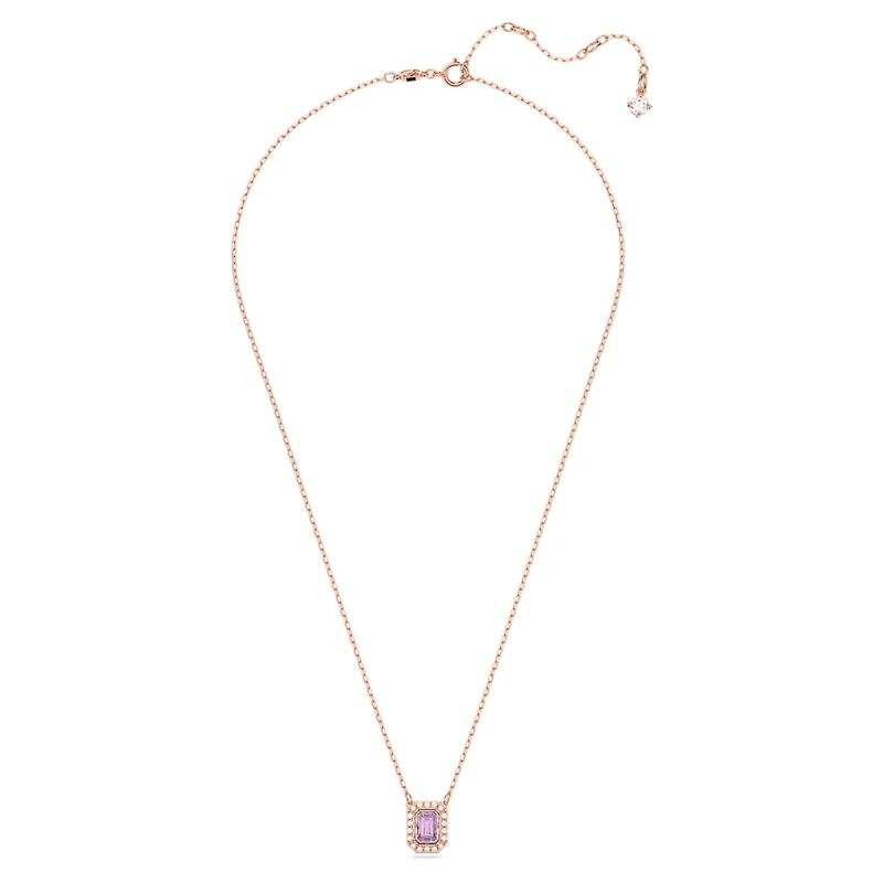 Una necklace, Octagon cut, Purple, Rose gold-tone plated by SWAROVSKI
