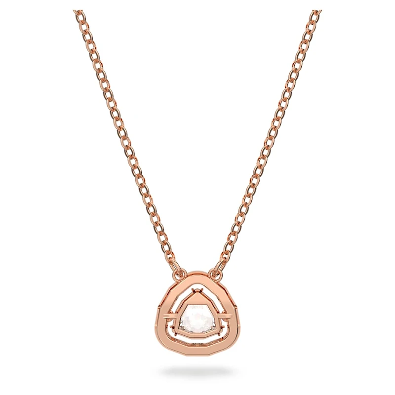 Millenia necklace, Trilliant cut, White, Rose gold-tone plated by SWAROVSKI