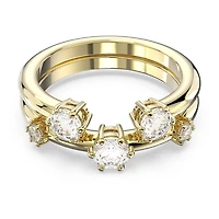 Constella ring, Set (2), Round cut, White, Gold-tone plated by SWAROVSKI