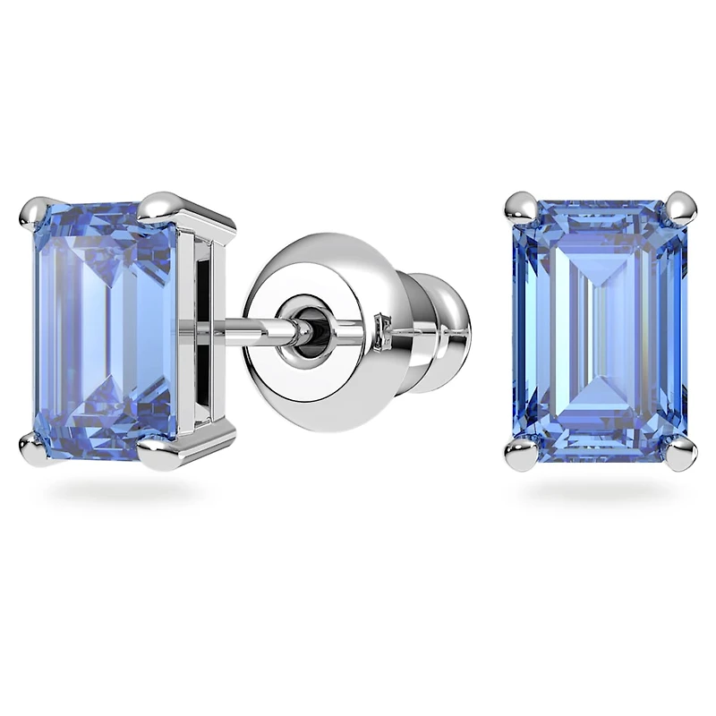 Una set, Octagon cut, Blue, Rhodium plated by SWAROVSKI