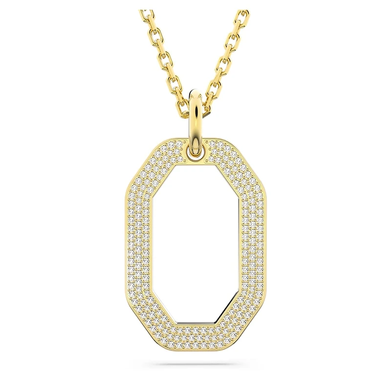Dextera pendant, Octagon shape, Medium, White, Gold-tone plated by SWAROVSKI