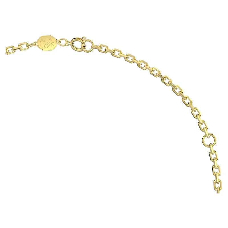 Dextera pendant, Octagon shape, Medium, White, Gold-tone plated by SWAROVSKI