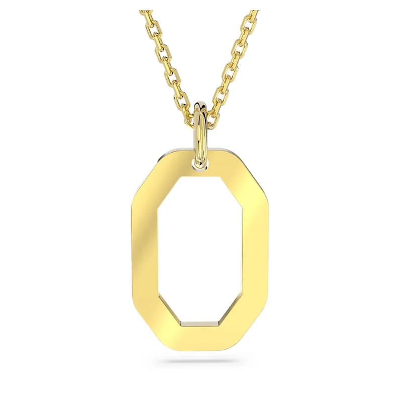 Dextera pendant, Octagon shape, Medium, White, Gold-tone plated by SWAROVSKI