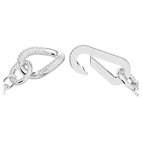 Dextera bracelet, Pavé, Mixed links, White, Rhodium plated by SWAROVSKI