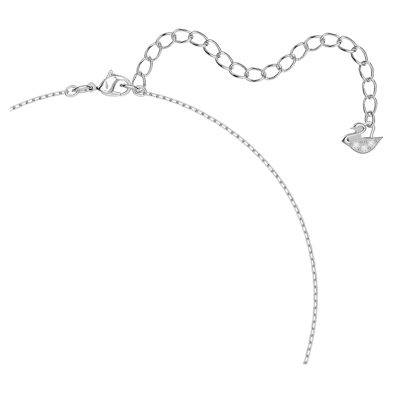 Una necklace, Clover, Blue, Rhodium plated by SWAROVSKI