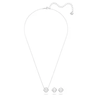 Una set, Mixed cuts, White, Rhodium plated by SWAROVSKI