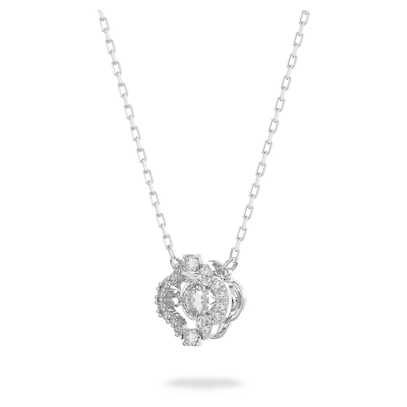 Una set, Mixed cuts, White, Rhodium plated by SWAROVSKI