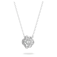 Una set, Mixed cuts, White, Rhodium plated by SWAROVSKI