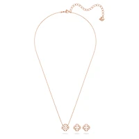 Una set, Mixed cuts, White, Rose gold-tone plated by SWAROVSKI