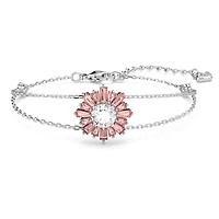 Idyllia bracelet, Mixed cuts, Sun, Pink, Rhodium plated by SWAROVSKI