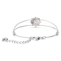 Idyllia bracelet, Mixed cuts, Sun, Pink, Rhodium plated by SWAROVSKI