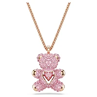 Teddy pendant, Bear, Pink, Rose gold-tone plated by SWAROVSKI