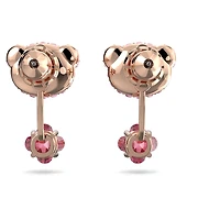 Teddy earring jackets, Bear, Pink, Rose gold-tone plated by SWAROVSKI