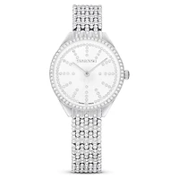 Attract watch, Swiss Made, Full pavé, Crystal bracelet, Silver tone, Stainless steel by SWAROVSKI