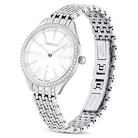 Attract watch, Swiss Made, Full pavé, Crystal bracelet, Silver tone, Stainless steel by SWAROVSKI