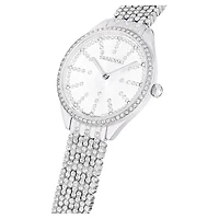 Attract watch, Swiss Made, Full pavé, Crystal bracelet, Silver tone, Stainless steel by SWAROVSKI