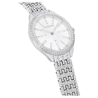 Attract watch, Swiss Made, Full pavé, Crystal bracelet, Silver tone, Stainless steel by SWAROVSKI