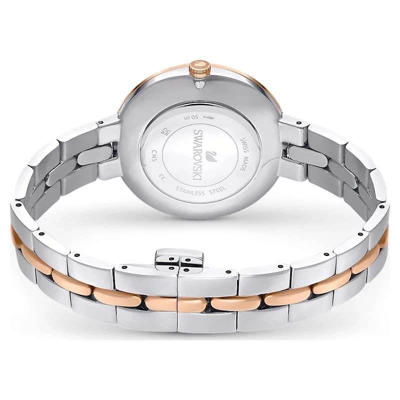 Cosmopolitan watch, Swiss Made, Metal bracelet, White, Mixed metal finish by SWAROVSKI