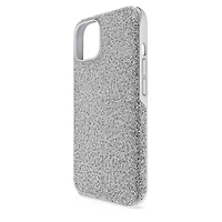 High smartphone case, iPhone® 14, Silver tone by SWAROVSKI