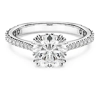 Stilla cocktail ring, Round cut, Pavé, White, Rhodium plated by SWAROVSKI