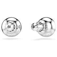 Una Angelic stud earrings, Round cut, Green, Rhodium plated by SWAROVSKI