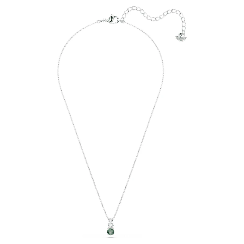 Stilla Attract pendant, Green, Rhodium plated by SWAROVSKI