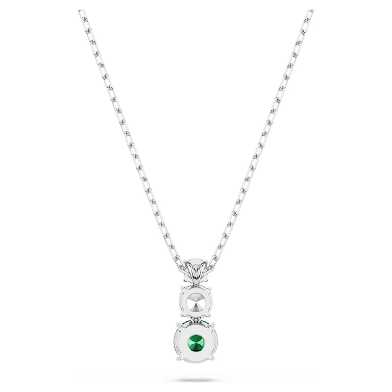 Stilla Attract pendant, Green, Rhodium plated by SWAROVSKI