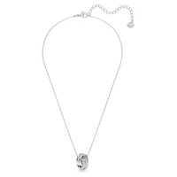 Hyperbola pendant, Intertwined circles, White, Rhodium plated by SWAROVSKI