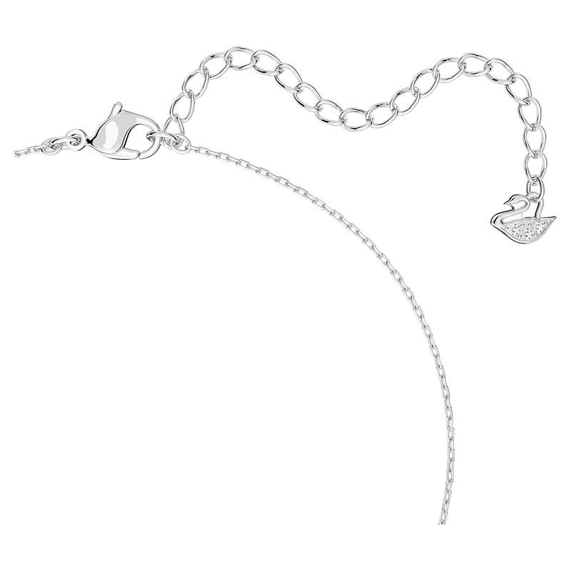Hyperbola pendant, Intertwined circles, White, Rhodium plated by SWAROVSKI