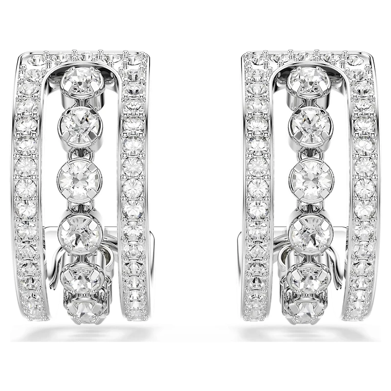 Hyperbola hoop earrings, White