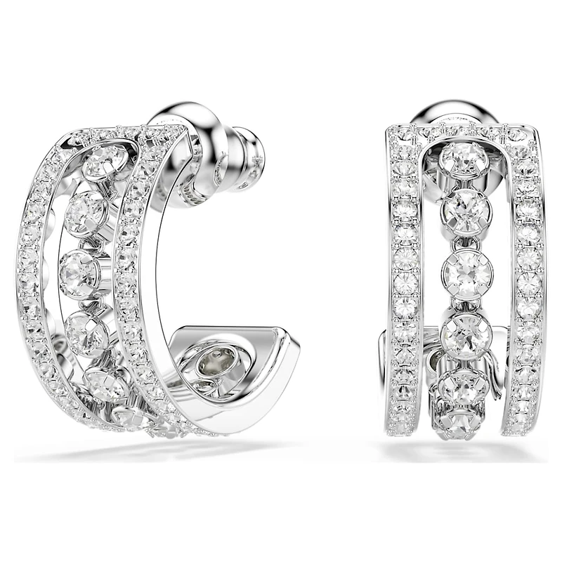 Hyperbola hoop earrings, White