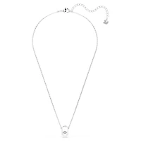 Una necklace, Round cut, Oval shape, Blue, Rhodium plated by SWAROVSKI