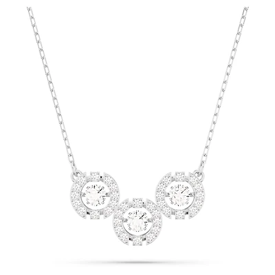 Una necklace, Round cut, White, Rhodium plated by SWAROVSKI